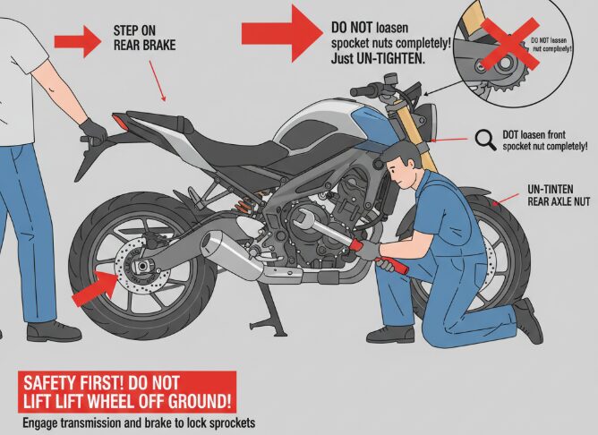 Travaux de préparation des pignons de motos légères
