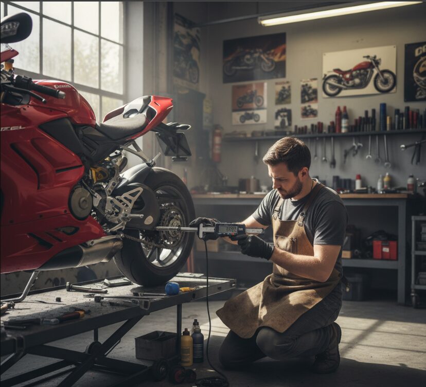 Measuring motorcycle chain pitch