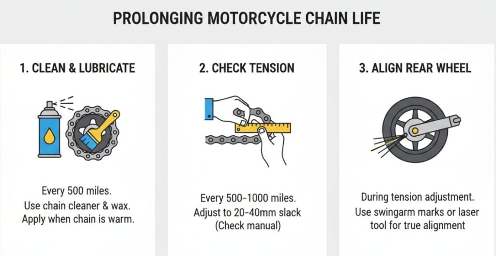 Méthodes pour éviter le desserrage de la chaîne