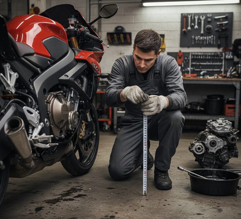 Measuring motorcycle chain length