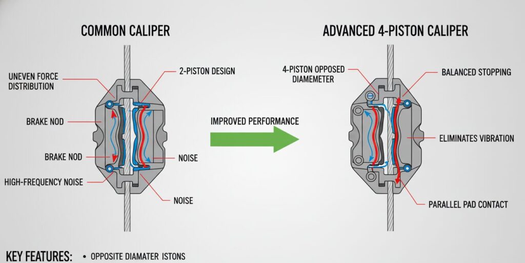 4 Piston Motorcycle Caliper Comparison Points