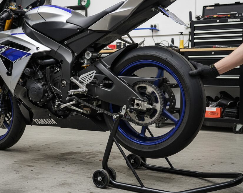 Поставьте мотоцикл