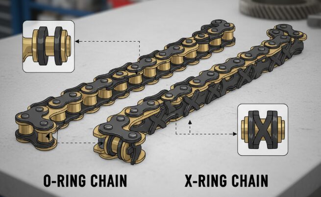 Comparison chart of O-type and X-type chains