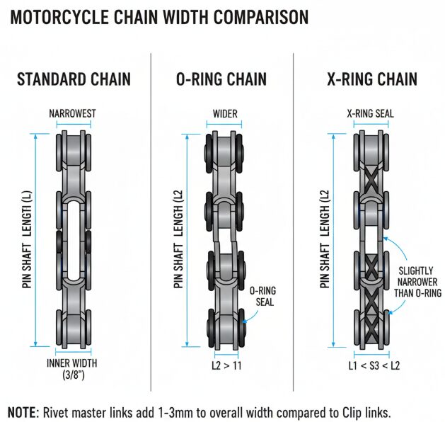 Comparison of three types of chains