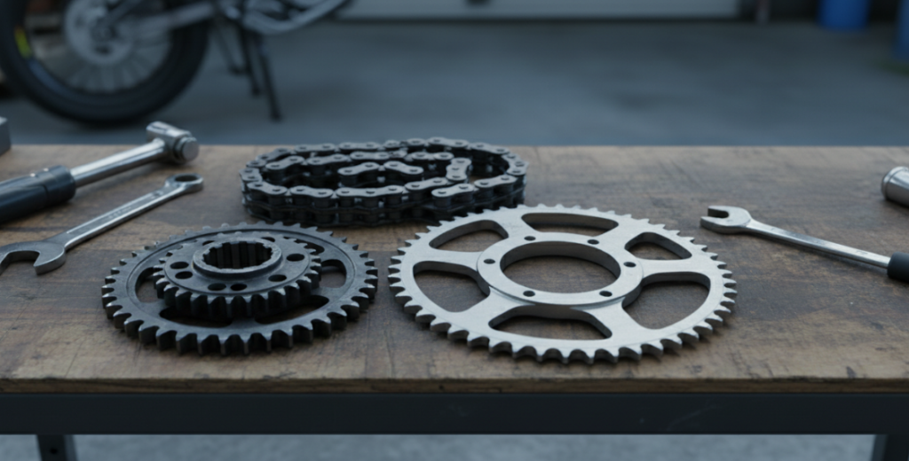 Pignon avant et pignon arrière