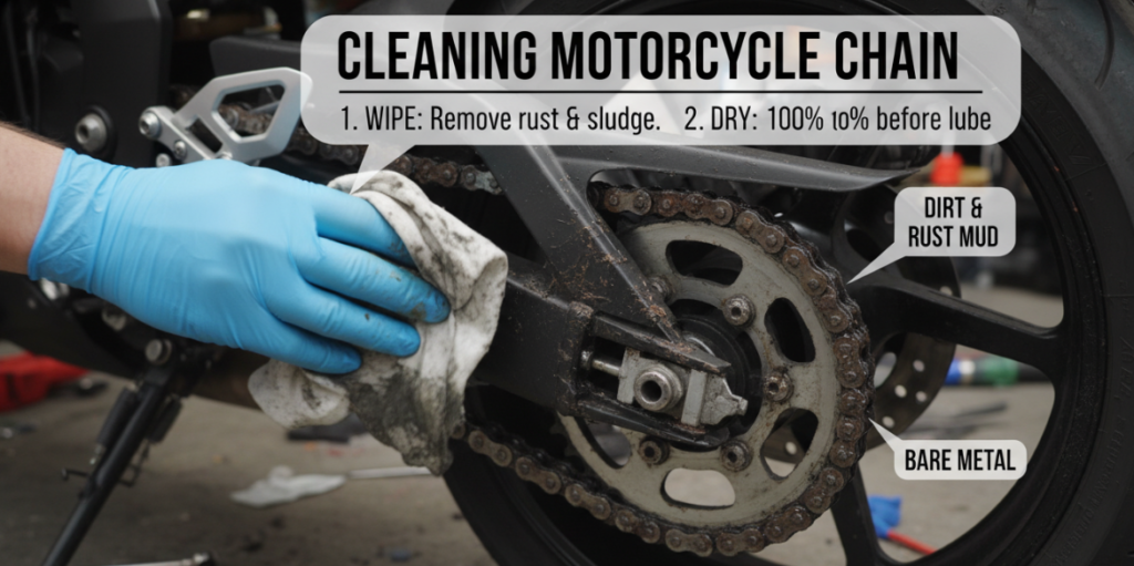 Méthodes pour enlever la rouille des chaînes de motocyclettes
