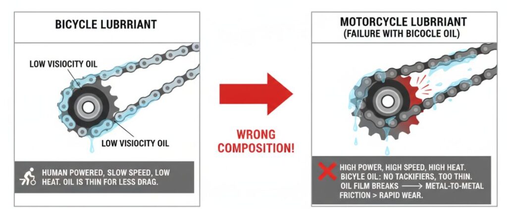 Can I Use Bicycle Chain Lube On A Motorcycle Chain