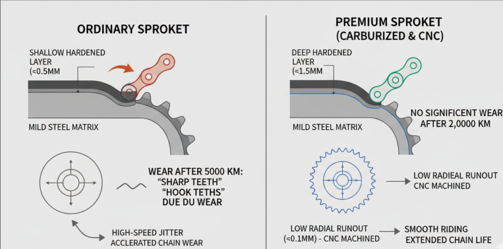 Chain Sprocket for Motorcycle comparison points