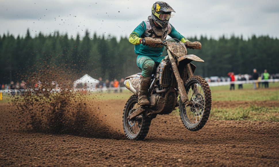 Dirt bike wheelie during start