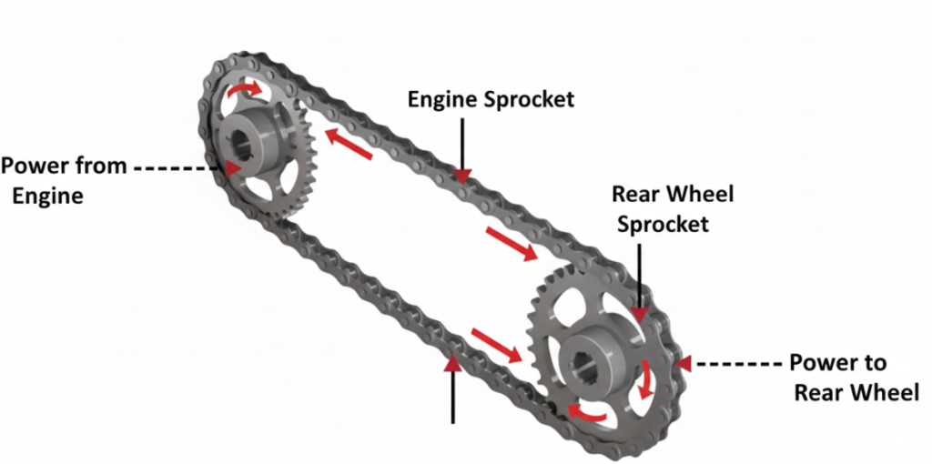 Schematic diagram of gear ratio principle